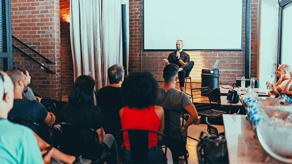 Event speaker at a conference