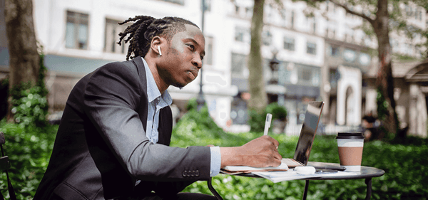 Stock image - thinking laptop-crop