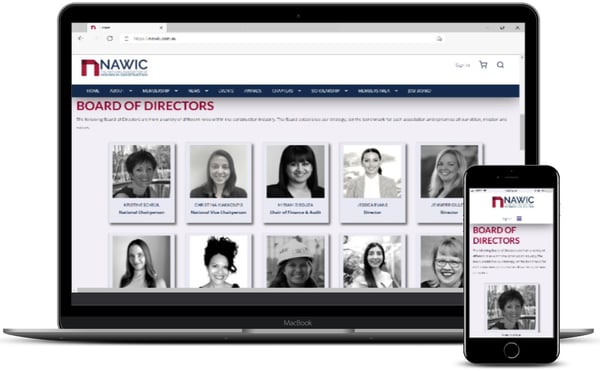 NAWIC Responsive Website - Laptop and Mobile 2