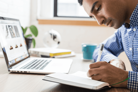 Professional doing online learning