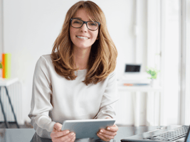 Professional using a tablet
