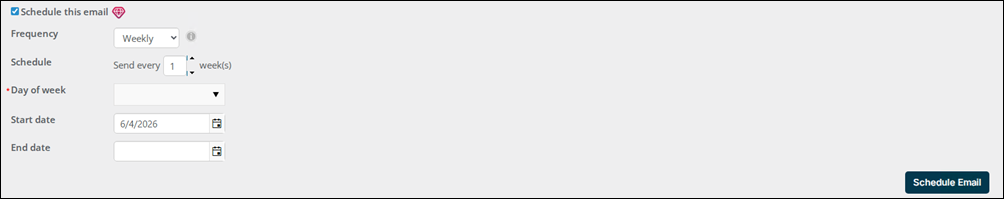 Scheduling communications to send at a future date directly from a communication template