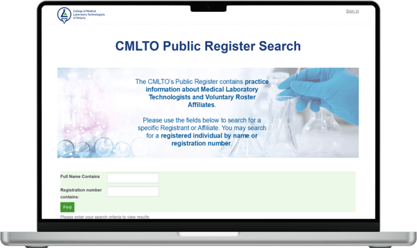 CMLTO Public Register Search