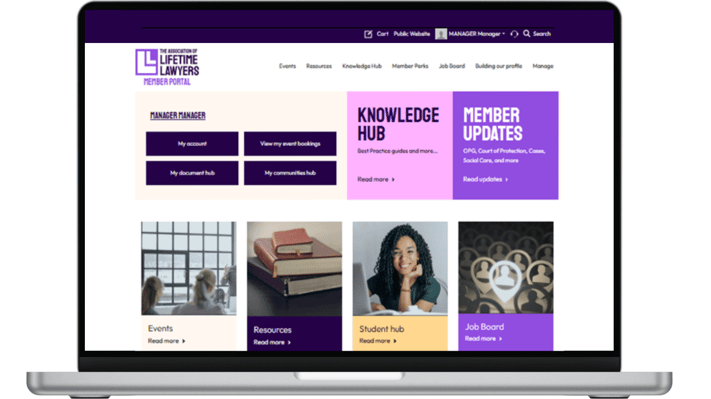 Member portal for The Association of Lifetime Lawyers