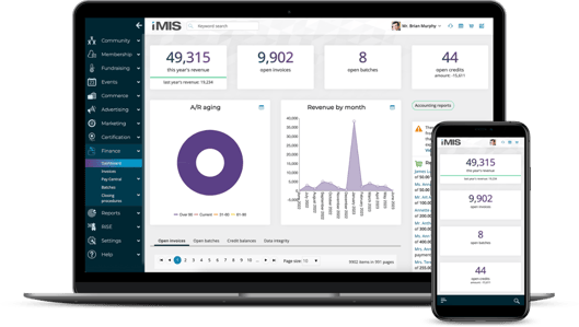 iMIS financial dashboard