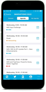 Conference sessions in the ASI Connect app