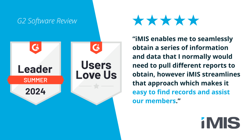 G2 software review: “iMIS enables me to seamlessly obtain a series of information and data”