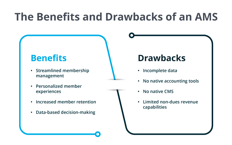 The benefits and drawbacks of an AMS, as described in the sections below.