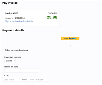 Pay invoice