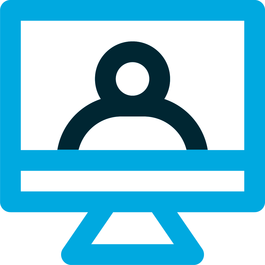 Person on computer icon