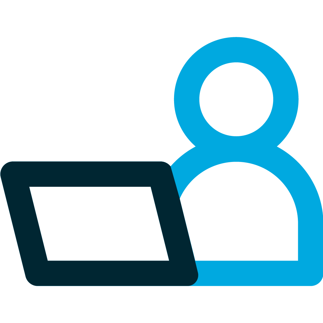 person on laptop icon